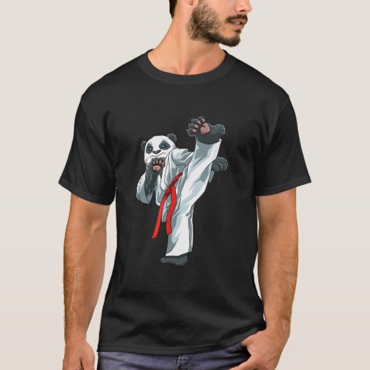 空手パンダ空手日本ミアル Tシャツ (正面)