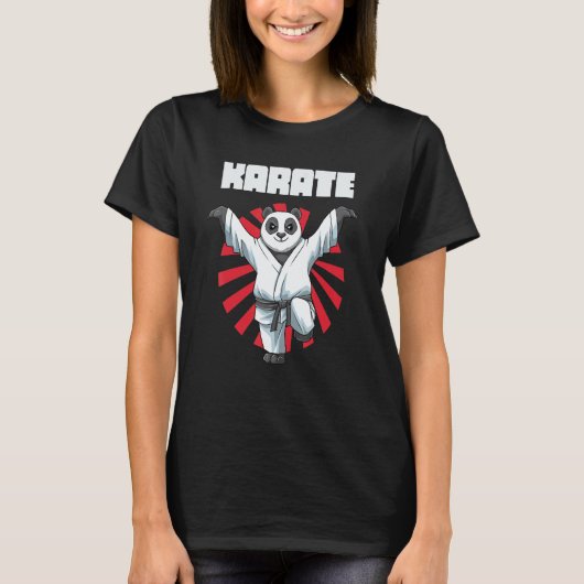 空手パンダ・クレインキック Tシャツ (正面)