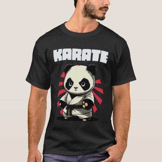 空手パンダ 格闘技 Tシャツ (正面)
