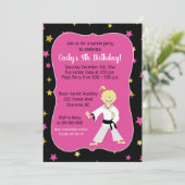 空手パーティーガール誕生日招待状 招待状 (スタンド正面)