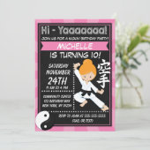 空手パーティーレッドヘアガール子供の誕生日パーティー 招待状 (スタンド正面)