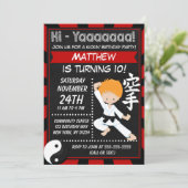 空手パーティーレッドヘアボーイ子供の誕生日パーティー 招待状 (スタンド正面)