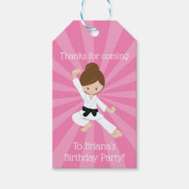空手パーティー好意ピンクブラウンヘアガールギフトラベル ギフトタグ