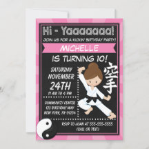 空手パーティー茶髪女子キッズ誕生日会