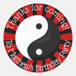 空手パーティー 赤 誕生日パーティー 景品 クラシック ラウンドシール