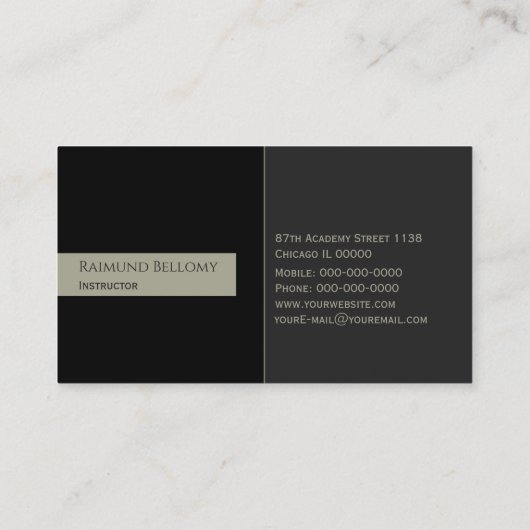 空手ビジネスカード 名刺 (裏面)