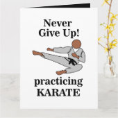 空手ブラックベルトは与え決して武術芸術 カード (黄色い花)