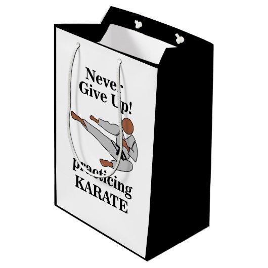 空手ブラックベルトは与え決して武術芸術 ミディアムペーパーバッグ (裏面アングル)