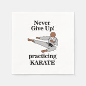 空手ブラックベルトノー与えアップ武術アーツパーティー スタンダードカクテルナプキン (正面)