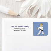 空手ブラックベルト印刷可能住所 シール (インサイチュ)