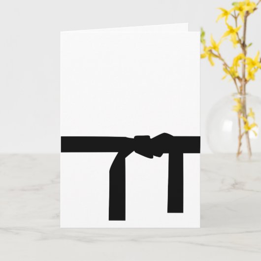 空手ブラックベルト カード (黄色い花)