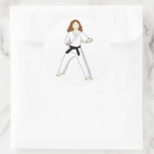 空手プリンセス（ブルネット）シール ラウンドシール (バッグ)