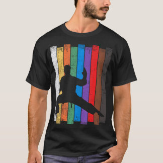 空手ベルカラートシルエット武術アーツ Tシャツ