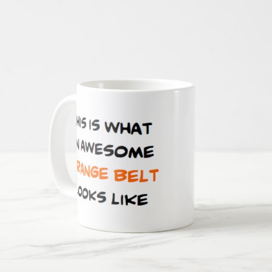 空手ベルトオレン素晴らしジ コーヒーマグカップ (正面左)