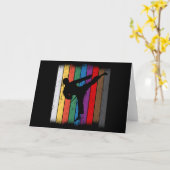 空手ベルトカラーシルエット カード (黄色い花)