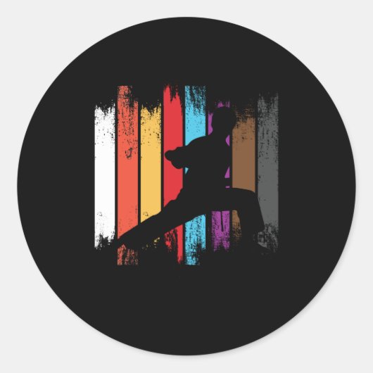 空手ベルトカラーシルエット ラウンドシール (正面)