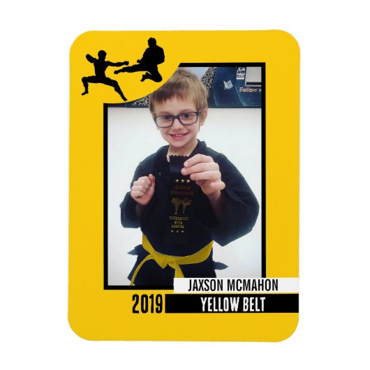 空手ベルト到達柔軟なフォトマグネット マグネット (縦)