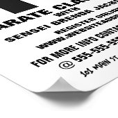 空手ベルト空手クラス広告ズ ポスター (角)