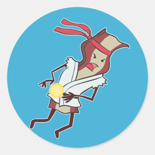 空手ベーコンステッカー ラウンドシール (正面)