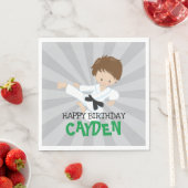 空手ボーイグリーン武術アーツ誕生日 スタンダードランチョンナプキン (インサイチュ)