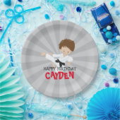 空手ボーイレッド武術アーツ誕生日紙プレート ペーパープレート (パーティー)