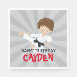 空手ボーイレッド武術アーツ誕生日 スタンダードランチョンナプキン