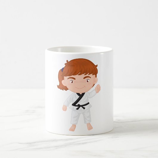 空手マグをする少女 コーヒーマグカップ