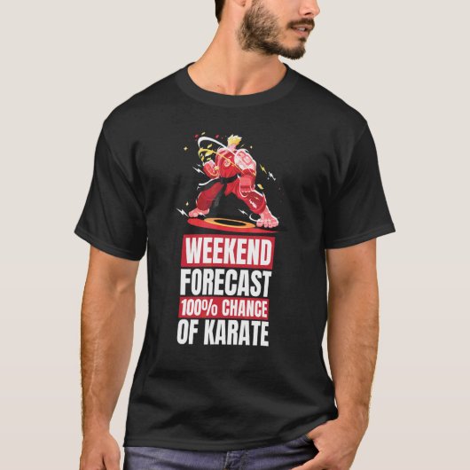 空手マシャルウィークエンド予報空手 Tシャツ (正面)