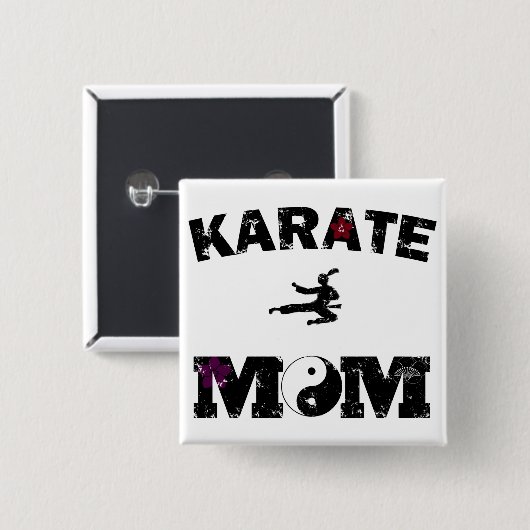 空手ママ 缶バッジ (正面&裏面)