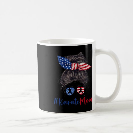 空手ママUsaアメリカ国旗の母の日の贈り物4th コーヒーマグカップ (右)