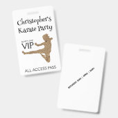 空手モダンパーティー子供の誕生日VIPパスバッジ バッジ (正面＆裏面)