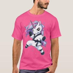 空手ユニコーンガール武術アーツテコンドキックボックス Tシャツ