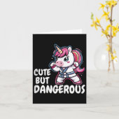 空手ユニコーンキュートしかし危険おもしろい武術Ar カード (黄色い花)