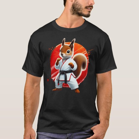 空手リス武道ファイター柔道 Tシャツ (正面)
