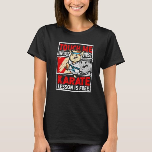 空手レッスンはフリーコーディネート空手ギニアピグ Tシャツ (正面)