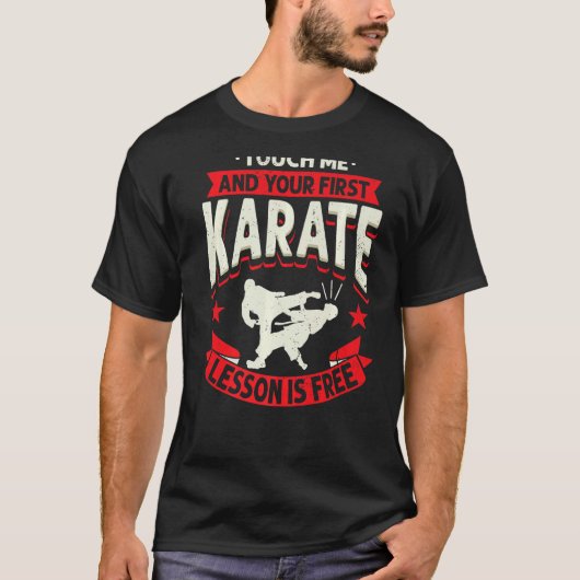 空手レッスンはフリーコーディネート空手 Tシャツ (正面)