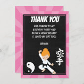 空手レッドヘアガールバースデーパーティーありがとうInvi 招待状 (正面/裏面)