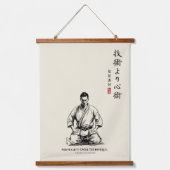 空手五箇条 - 技術より心術 吊り下げ型タペストリー (正面)