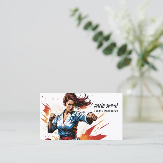 空手女子講師 名刺 (スタンド正面)