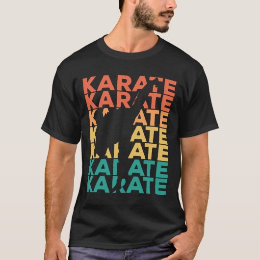 空手家のためのレトロなビンテージ空手ギフト Tシャツ (正面)