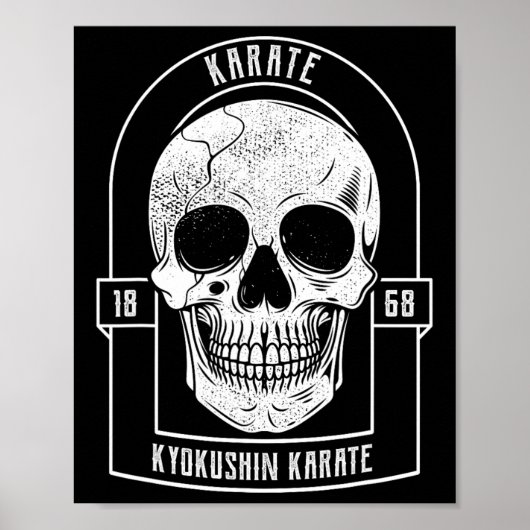 空手家スケルトン 日本 武道 ポスター (正面)