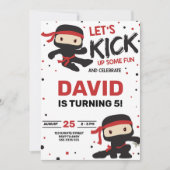 空手少年忍者誕生日 招待状 (正面)