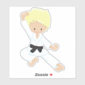 空手少年，かわいい少年，黒帯，金髪 シール (シート)