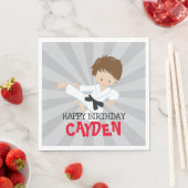 空手少年 赤 武道 誕生日 スタンダードランチョンナプキン (インサイチュ)