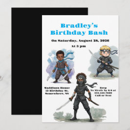 空手忍者ボーイズ誕生日Bash 招待状