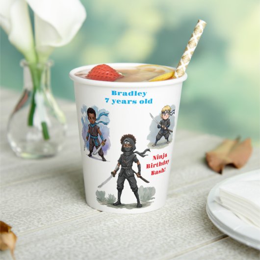 空手忍者ボーイズ誕生日Bash 紙コップ (インサイチュ)
