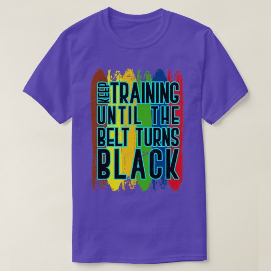 空手戦闘機ブラックベルト引用文空手 Tシャツ (デザイン正面)