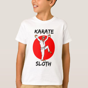空手日本のスロース付き旗 Tシャツ