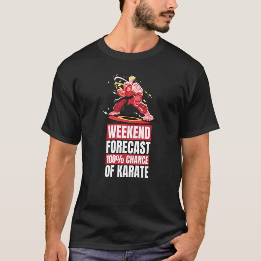 空手武術の週末予報 空手 Tシャツ (正面)