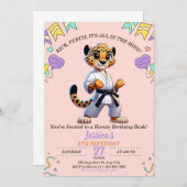 空手武術アニマルアーツガールズバースデーパーティー 招待状 (正面/裏面)